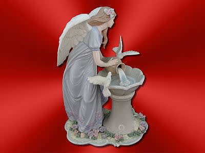 members mark hand painted porcelain angel