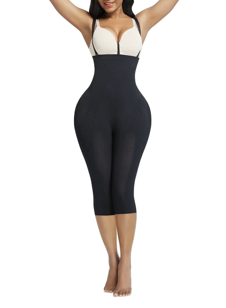 Black Color Women Bodycon Underwear Body Shapewear Open Crotch