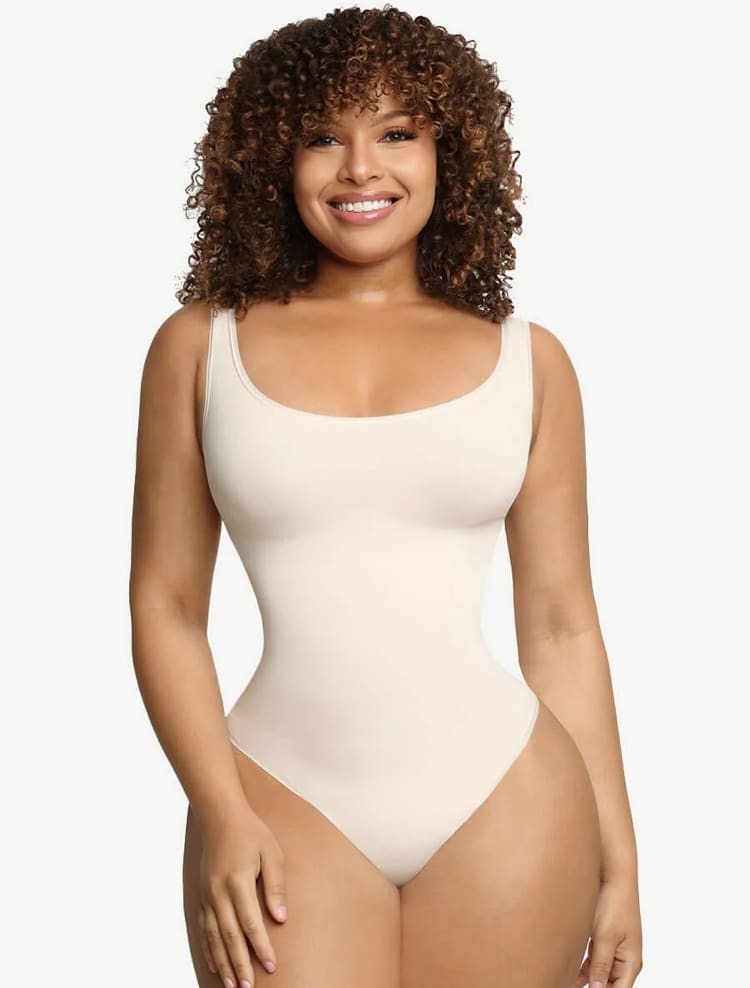 Eco-friendly Seamless Outerwear Belly Control Thong Bodysuit