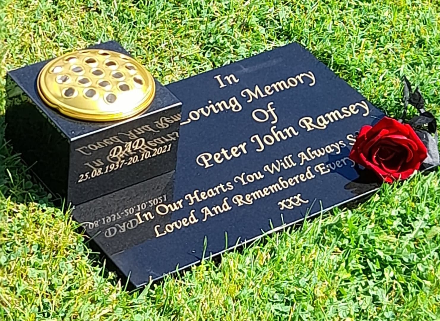 Personalised Memorial Plaque Grave Marker Granite Gravestone Slanted Grave  Plaque B5