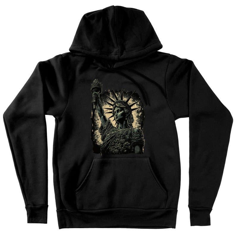 Patriotic Design Hooded Sweatshirt - Statue Of Liberty Hoodie - Best Design  Hoodie