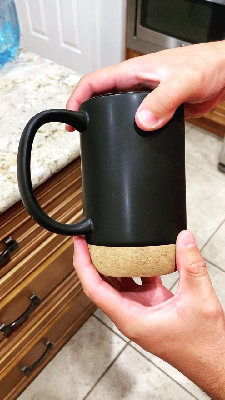 Mamba Ceramics Extra Large Ceramic Coffee Mug w/Lid and Cork