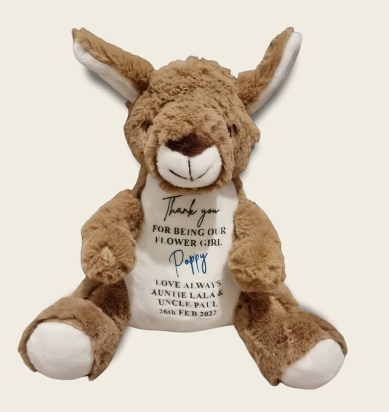 personalised kangaroo teddy