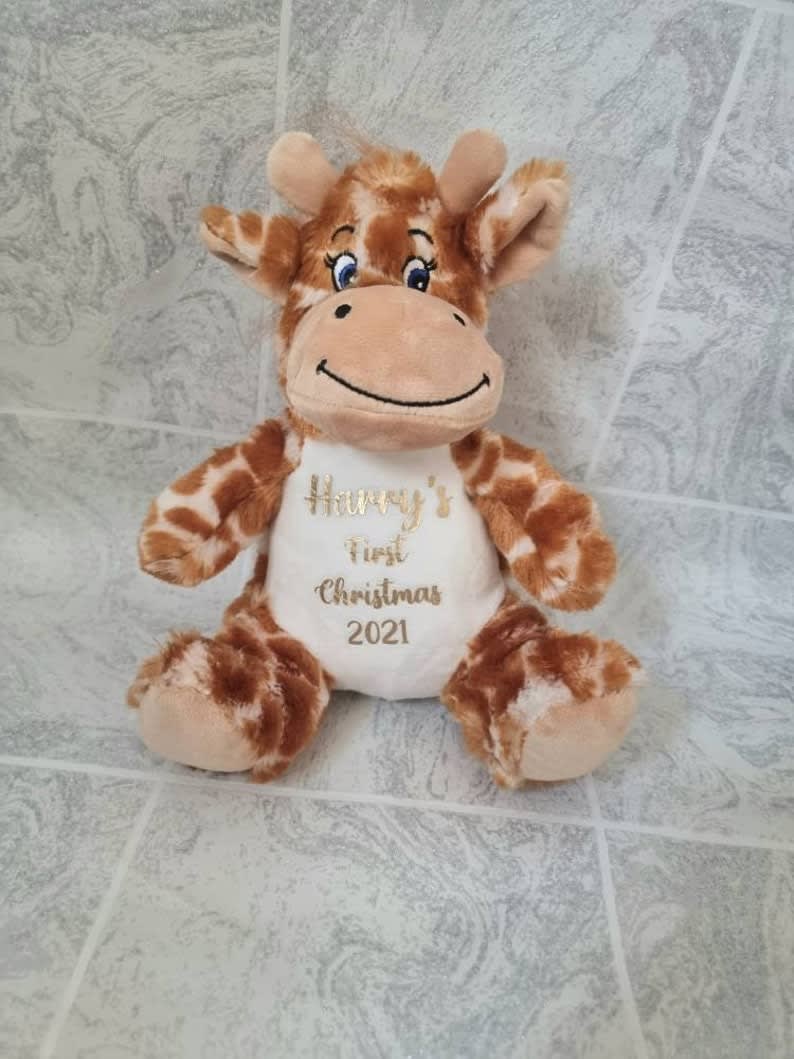 personalised giraffe teddy