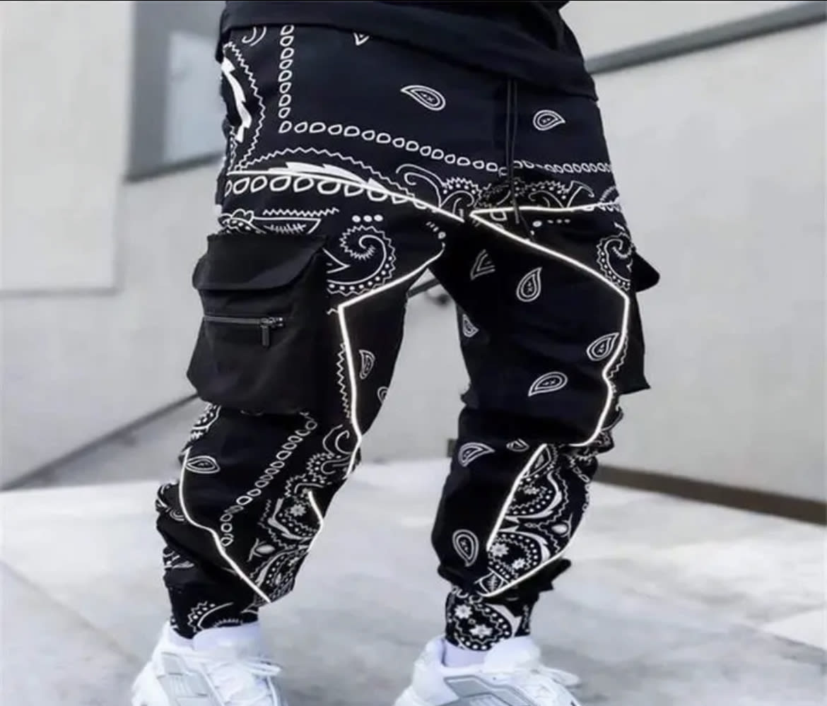 Bandana pants - Black Bandana pattern Pants - Black Bandana