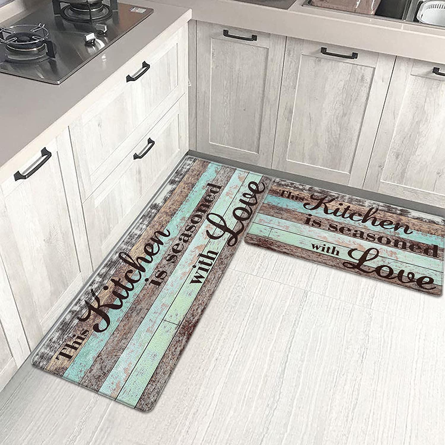 Farmhouse Kitchen Mats Sets 2 Piece Memory Foam Kitchen Rug