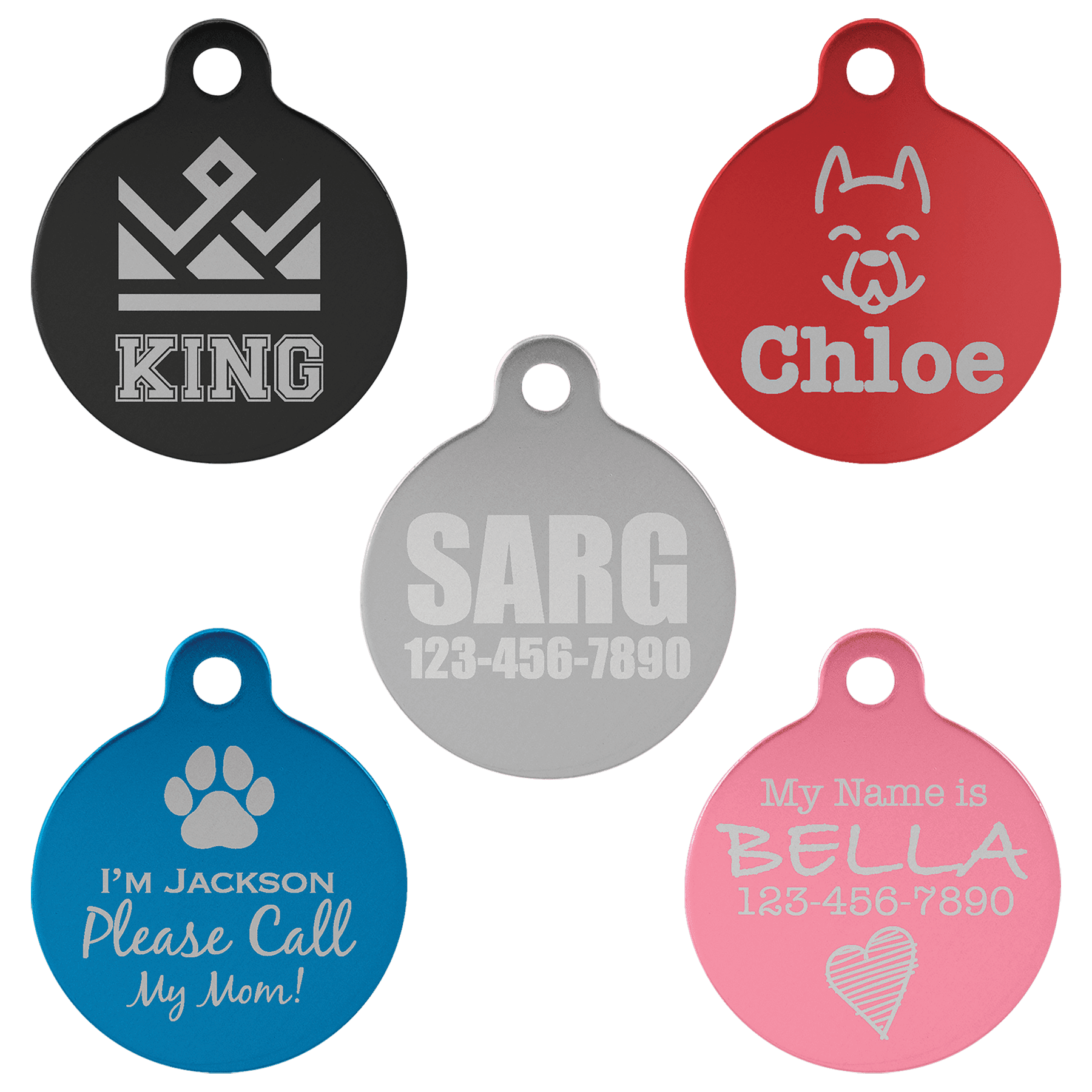 Pet Tags - Round Shaped Anodized Aluminum