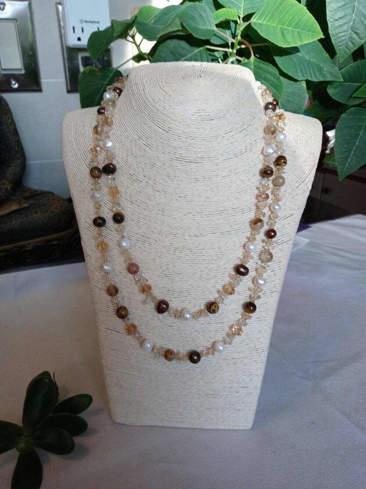 Womens Fine Faux Pearls Necklace - GEMSTONES, PEARLS and CRYSTALS NECKLACES  - Treasure of ANDES