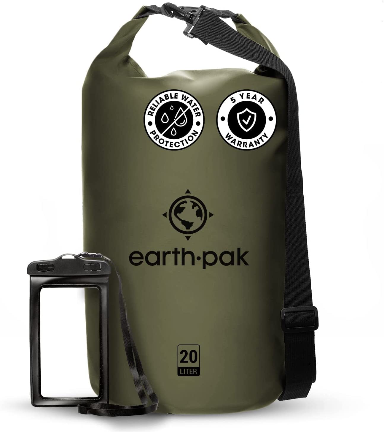 Earth Pak- Waterproof Dry Bag with Front Zippered Pocket Keeps Gear Dr —  CHIMIYA