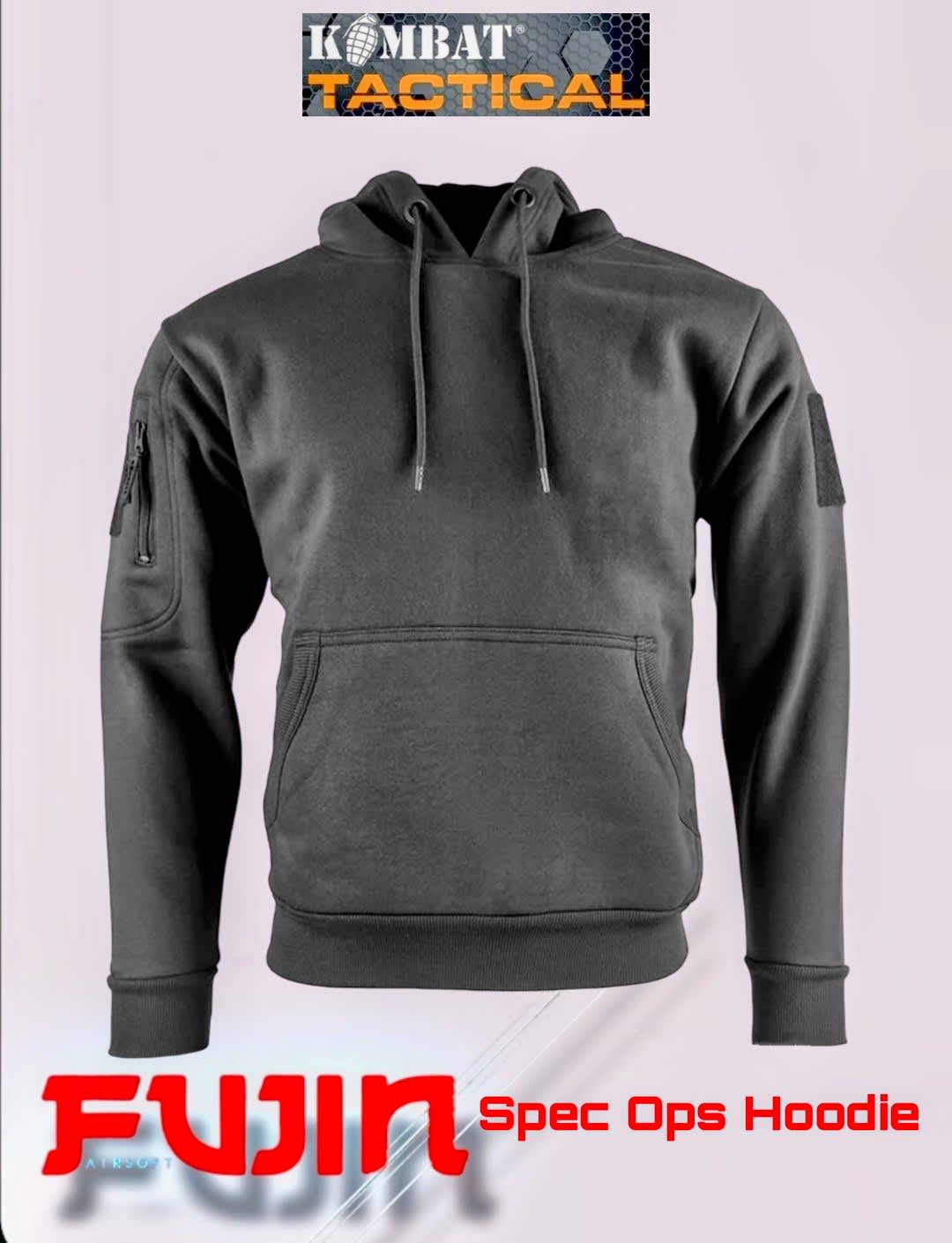 Tactical Hoodie Black Tactical Clothing Fujin Airsoft Airsoft