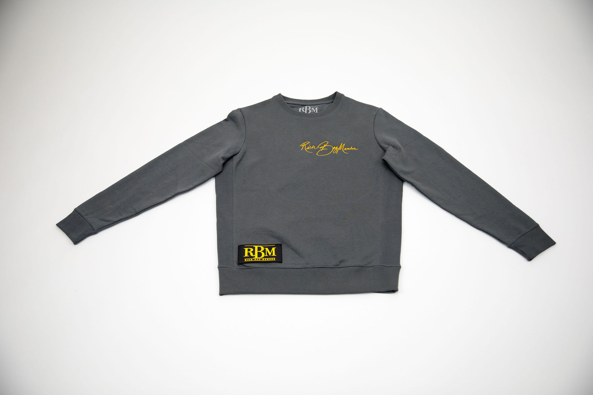 DARK GREY CREWNECK SWEATSHIRTS Rich Bag Member Retail