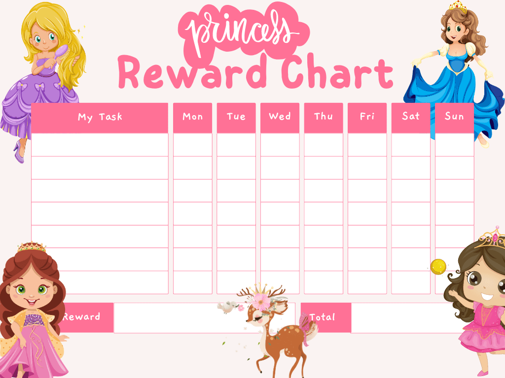 Princess Reward Chart - Sticker Packs - Love Stickers UK | Handmade ...