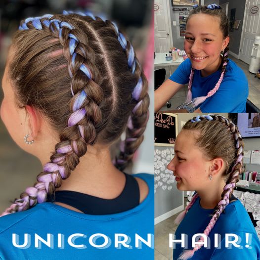 Unicorn Hair & Braids - Salon - LaDee-Da Kids Spa | Spa, Salon and Party  Center for Kids | Clearwater