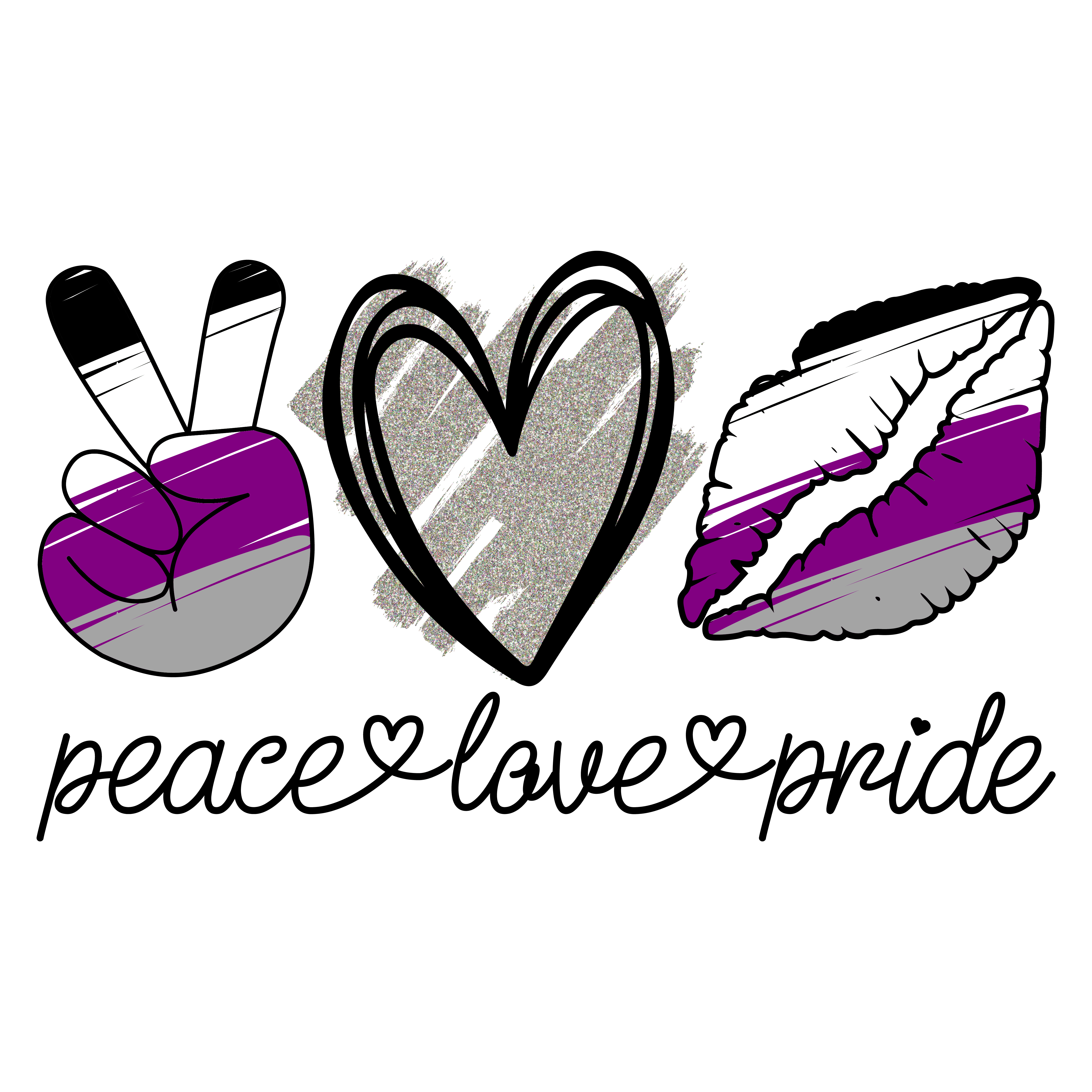 Demisexual Peace Love Pride Sticker - LGBTQ Pride - Love Stickers UK ...