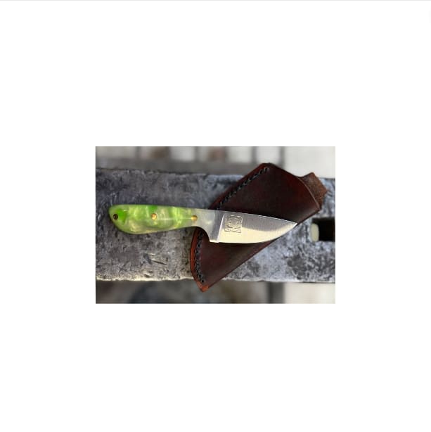 SOLD Green Tree Snake 6” Drop Point Carry Sidekick Knife & Sheath