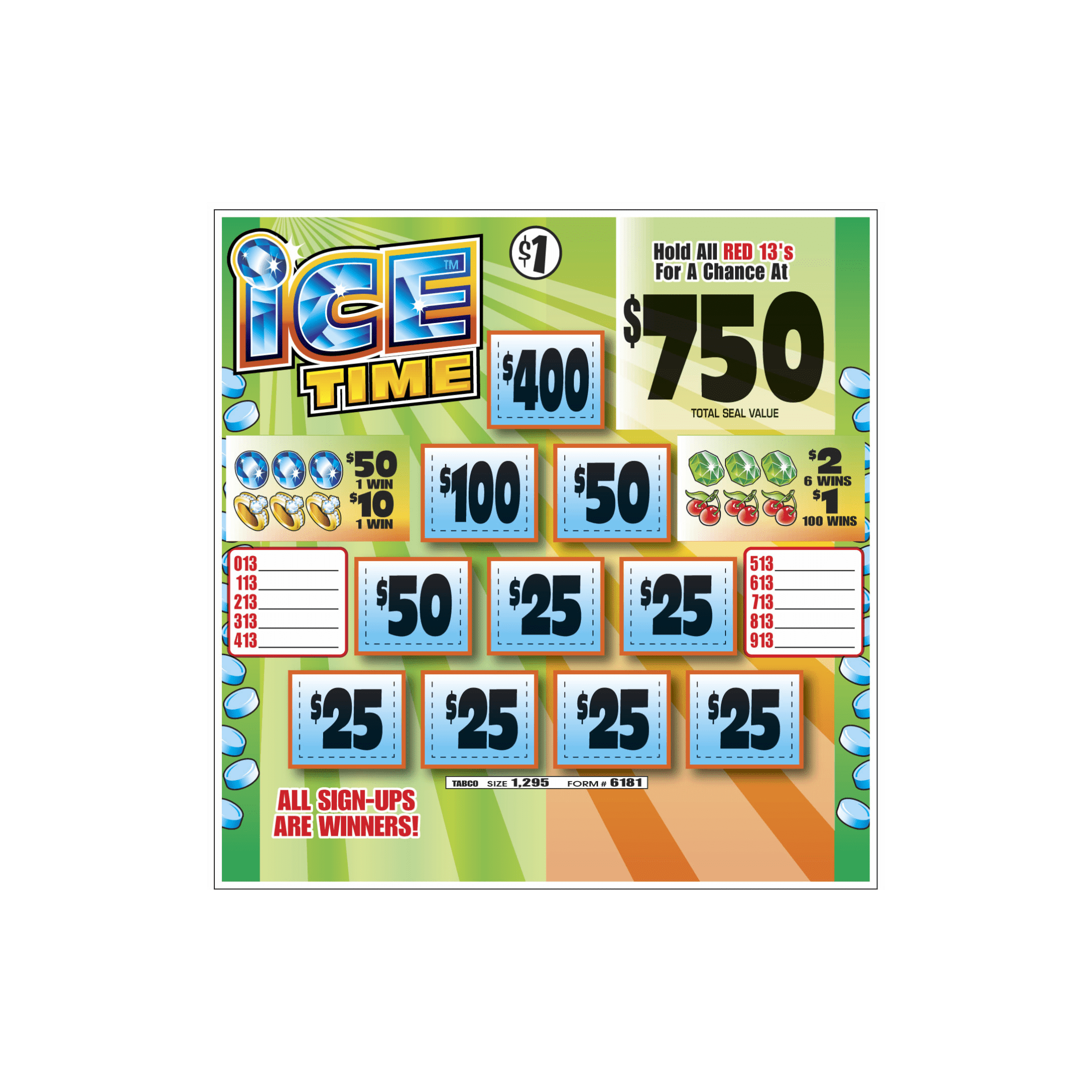 Ice Time Seal Cards From 1001 Tickets to 2000 Tickets Allstate