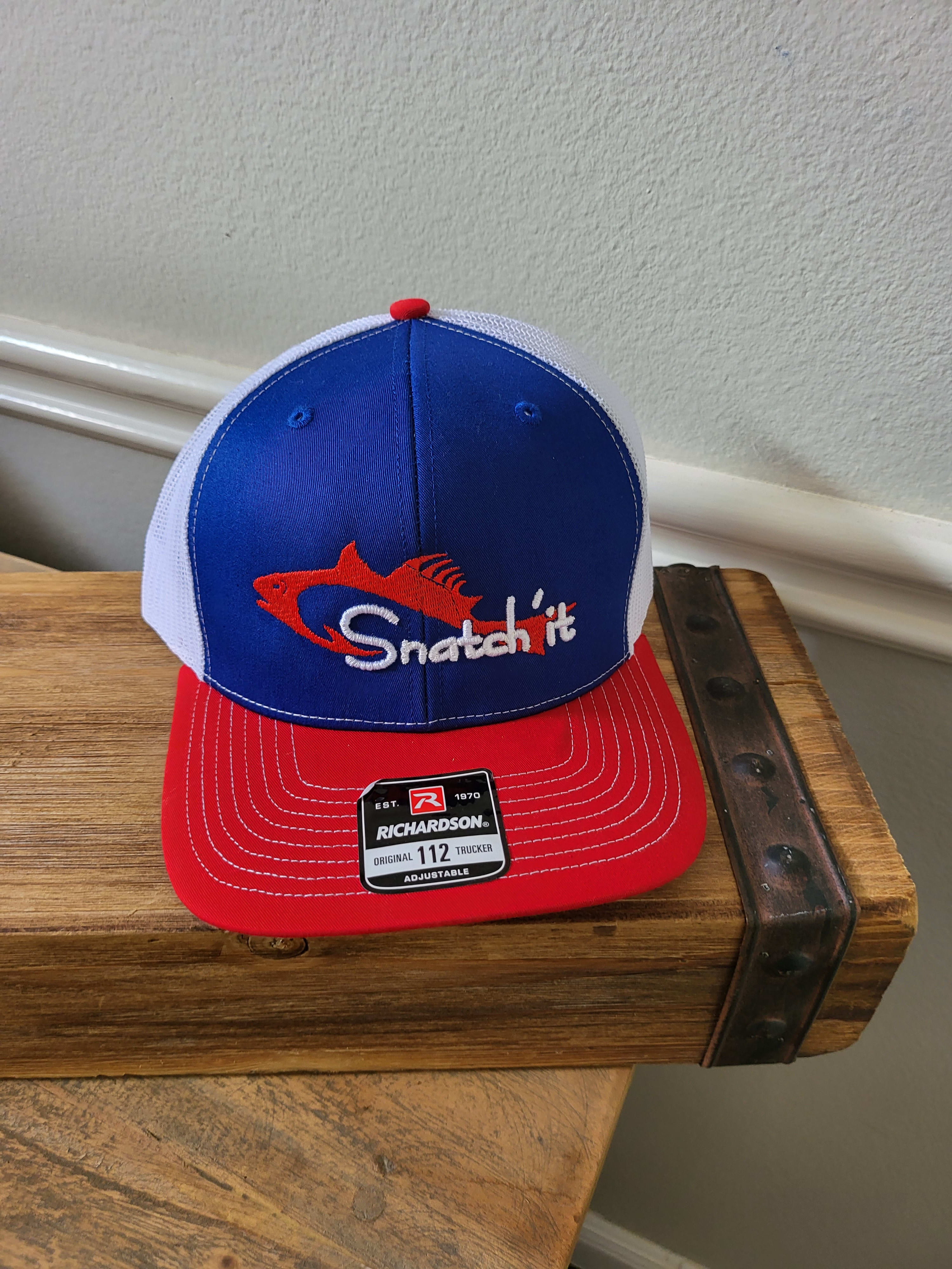 Gear | White Blue Sebring Hats Fishing | Premium Apparel Snatch\'it - Cap Red, Fishing & -