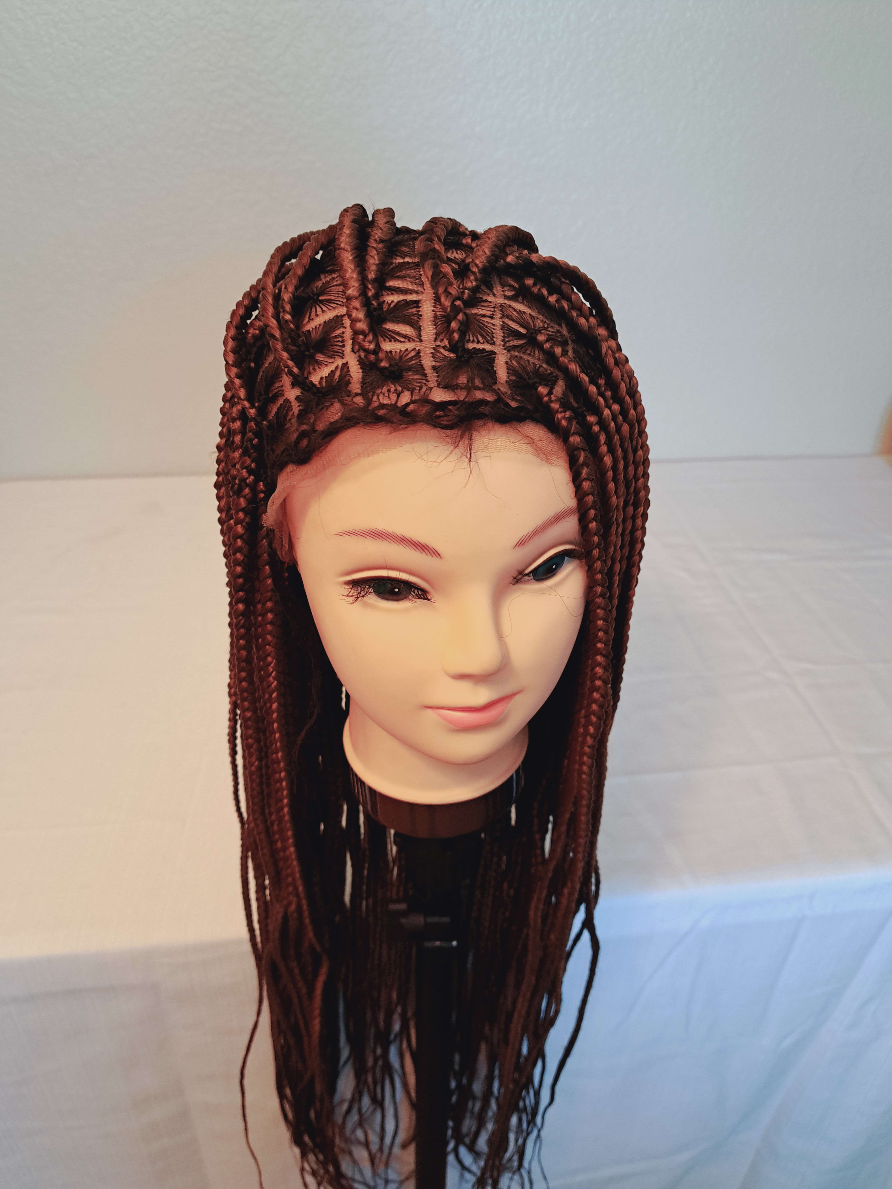 Knotless Box Braids On A Mannequin Head