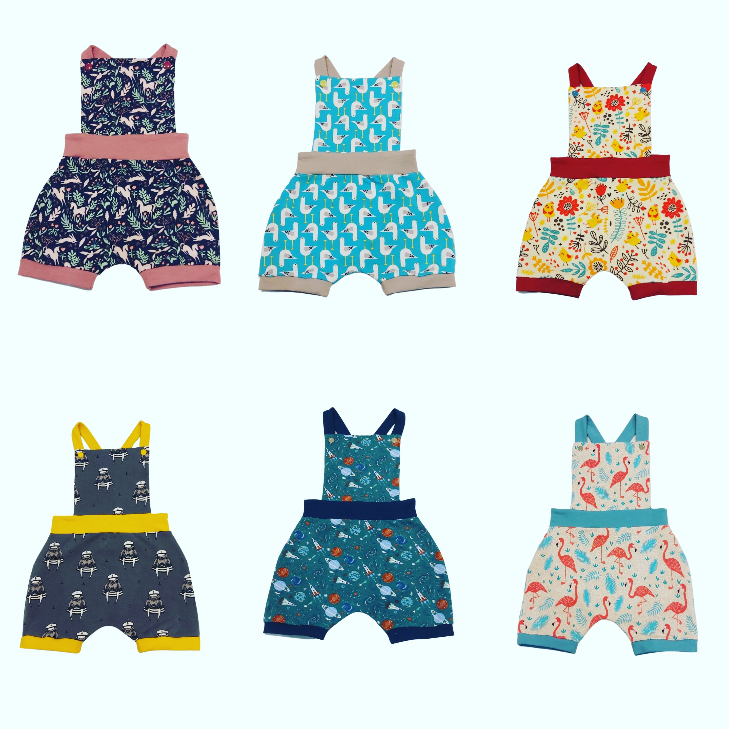 Jersey Bib-Shorts Dungarees and Rompers Crafty Pear Handmade