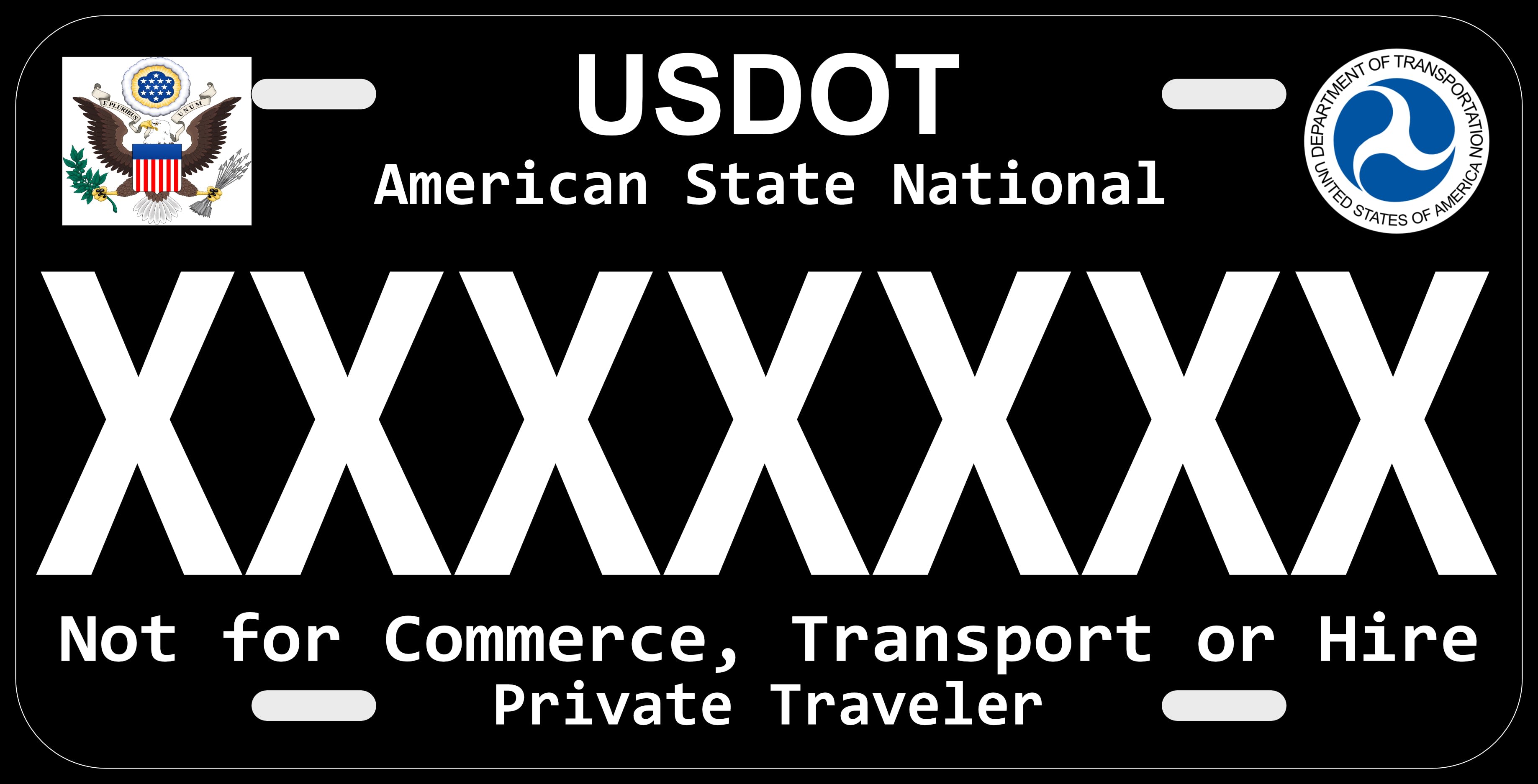 Dot license on sale plate