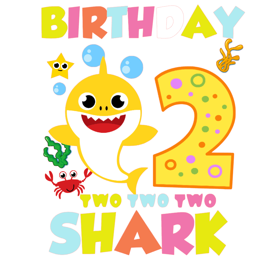 Birthday Shark TWO (DTF Transfer) - DTF Transfers [FOR SALE] - Jenis  Custom Prints and Designs | Niagara Falls Custom Printing