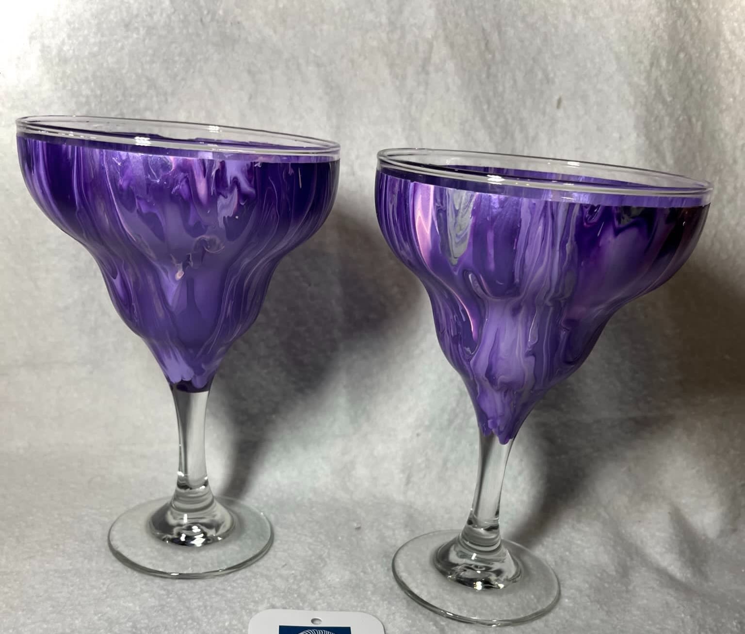 2) Martini glasses in dishwasher top shelf safe paint.-purple