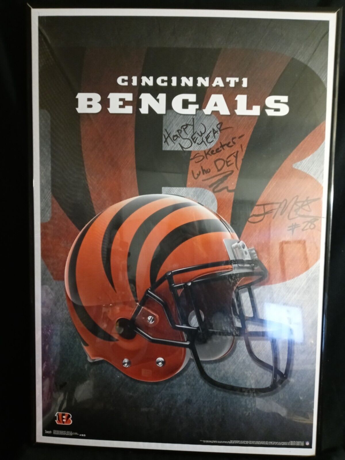 Framed Joe Mixon Cincinnati Bengals Facsimile Laser Engraved