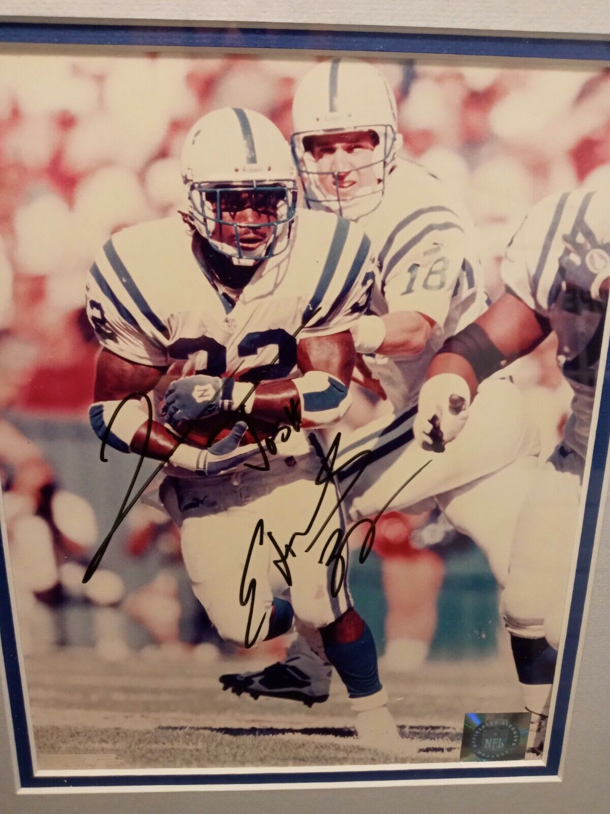 Peyton Manning / Edgerrin James Signed Framed 16X COA Mounted Colts  Autograph - Inscriptagraphs Memorabilia - Inscriptagraphs Memorabilia