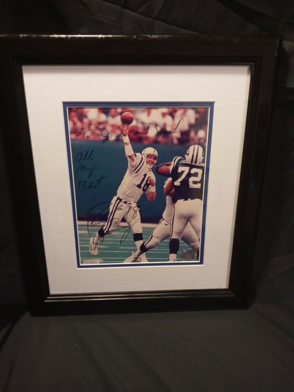 Peyton Manning Autographed Framed Colts Jersey