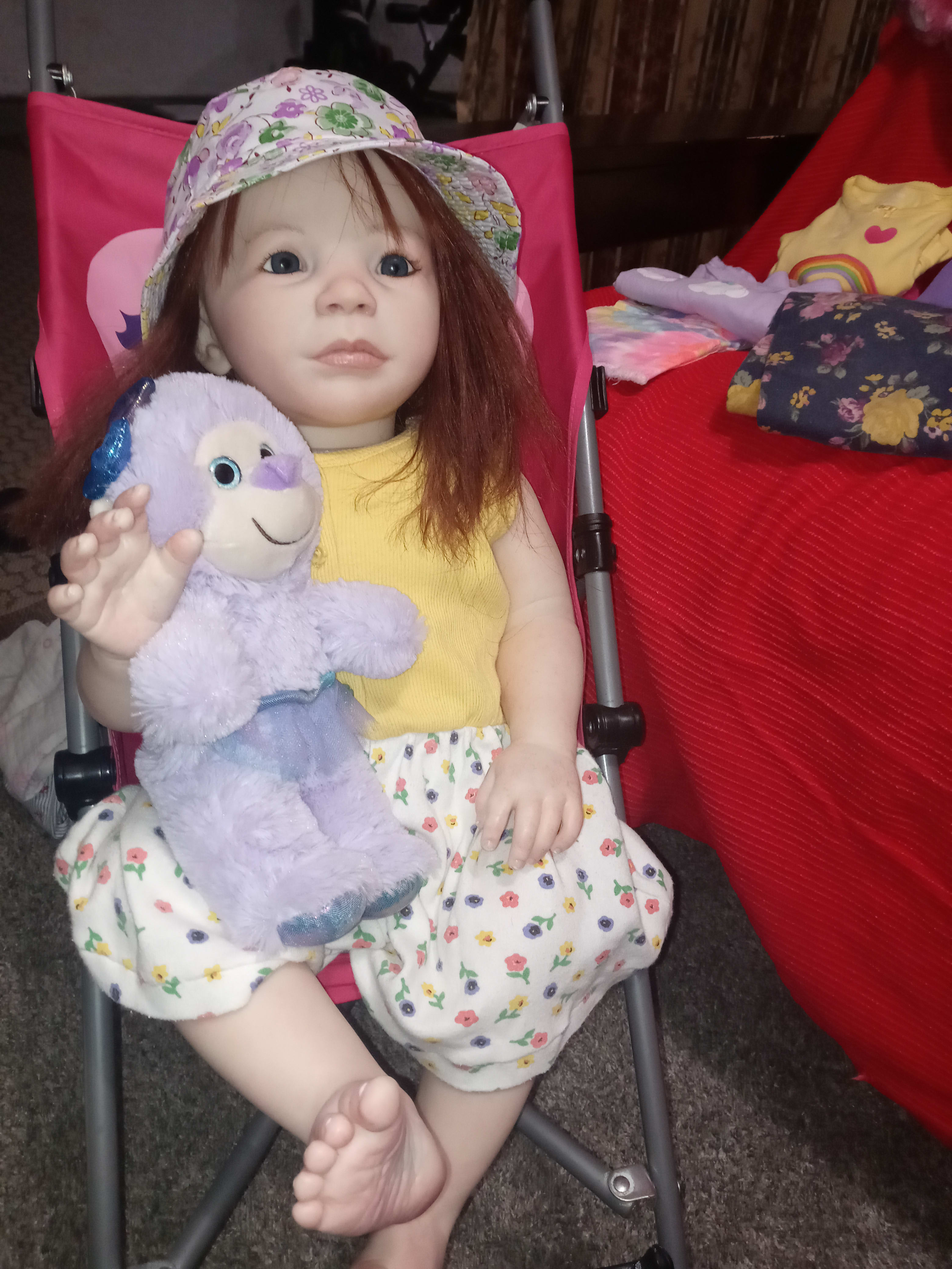 Lifelike Reborn Toddler Emmy 30 in Doll with Stroller