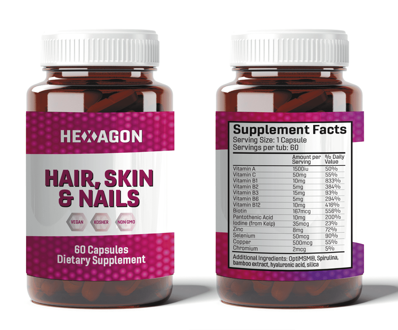 Hexagon Hair , Skin & Nails Dietary Supplement Capsules Vitamins