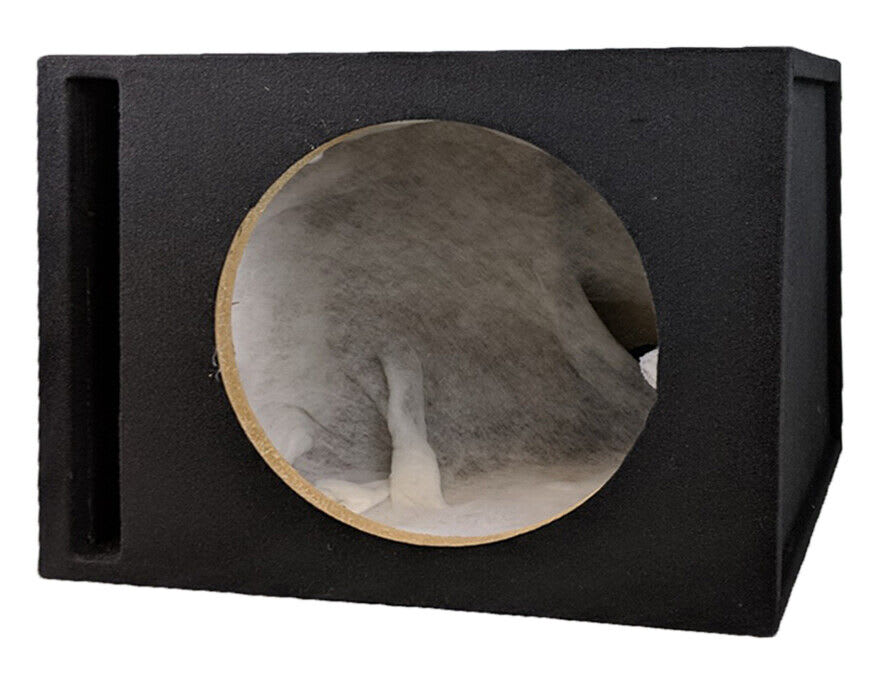 Q Power 15 Inch Single Vented Subwoofer Box - Heavy Duty Car Audio Enclosure In Charcoal Gray