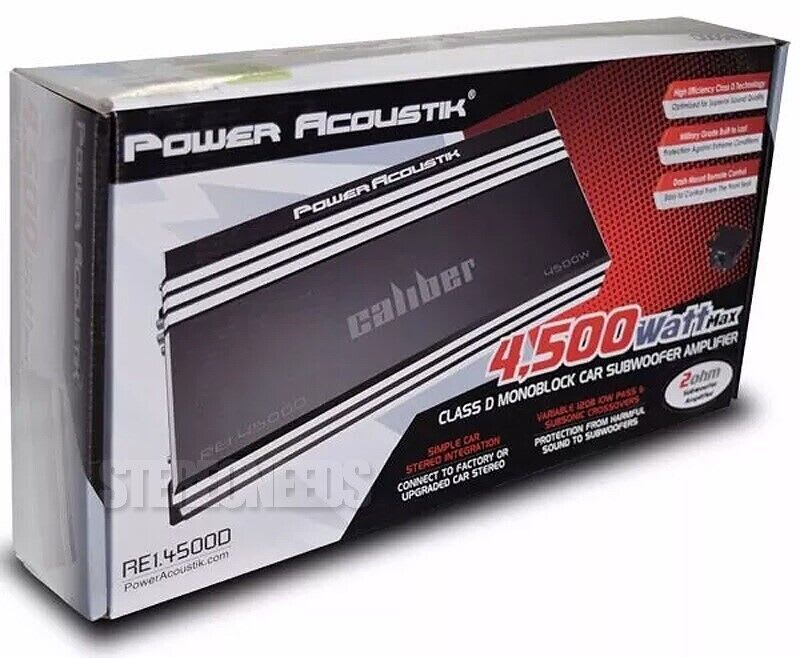 Power Acoustik RE1-1500D 1500 Watt Mono Car Amplifier - Monoblock Amp With Remote Control