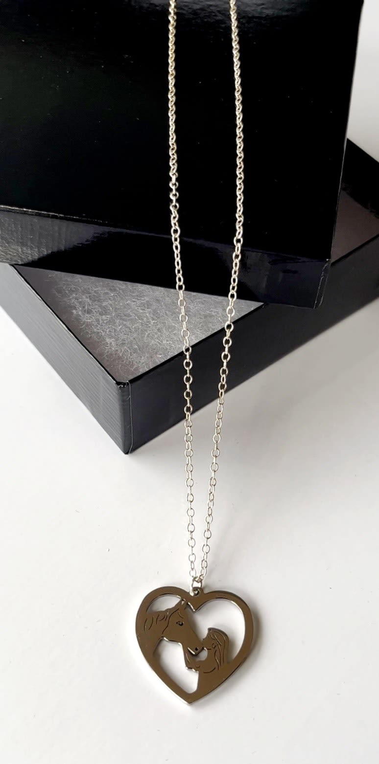 Dainty Sterling Silver Girl Horse Necklace Handmade Jewelry