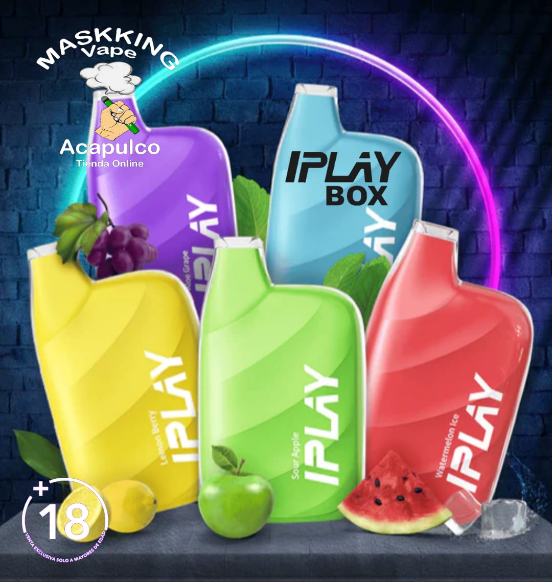IPLAY XBOX 4000 HITS RECARGABLE 350 Maskking Vape Acapulco