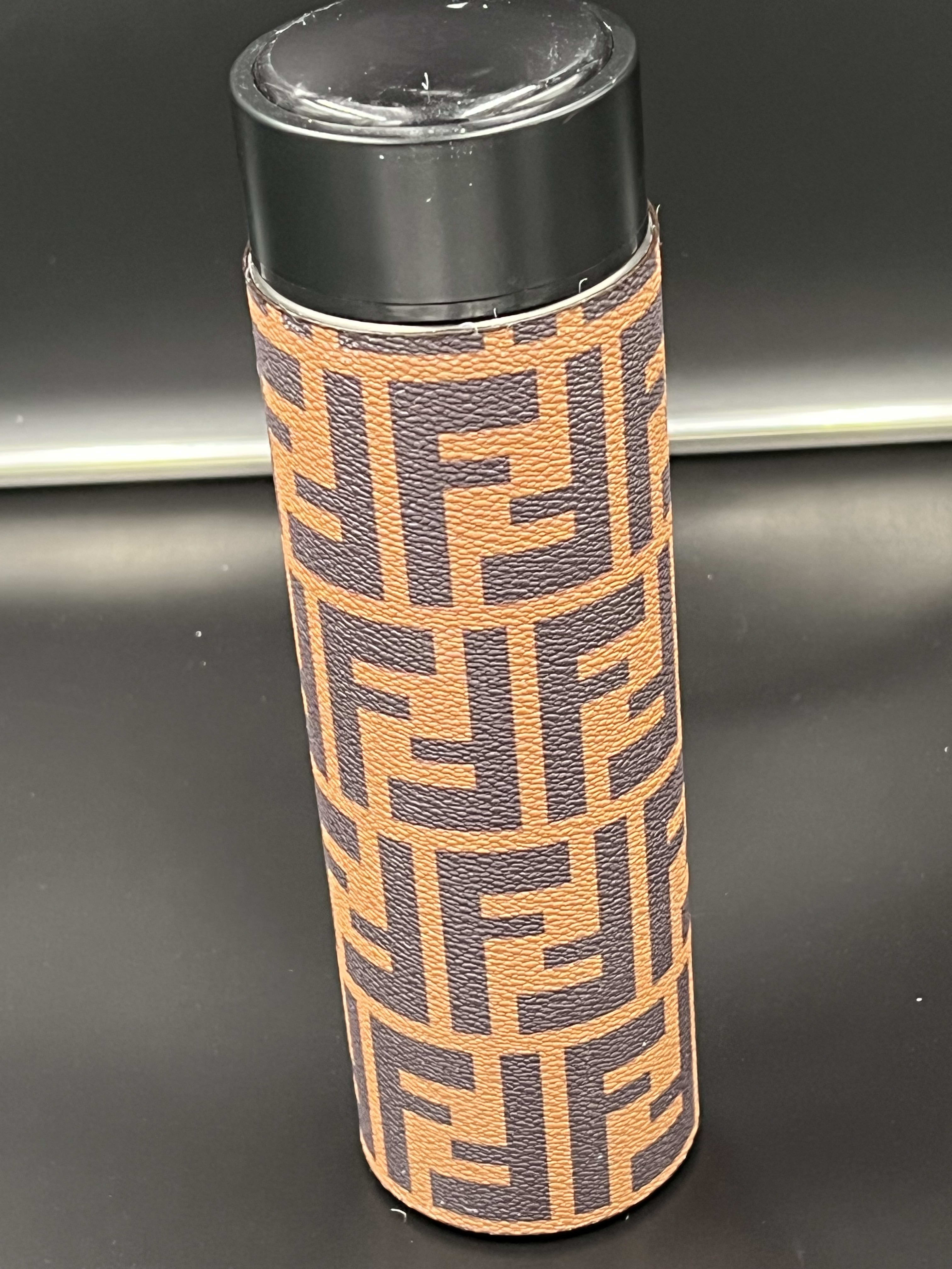 1970s Gucci Brown Monogram Canvas Thermos Vacuum Flask