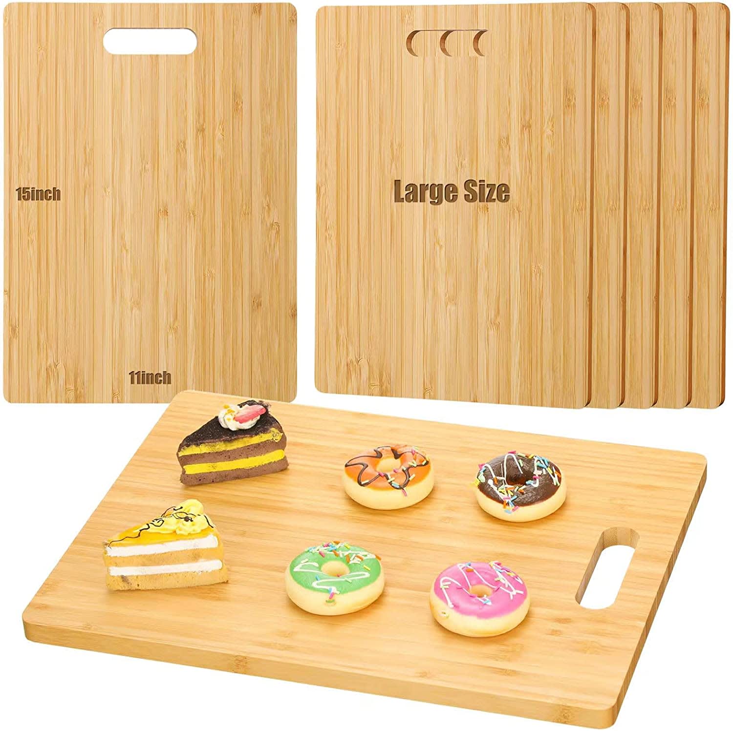 6 Pcs Thicken Cutting Board Bamboo Bulk Wood 9 x 6 x 0.6, Small