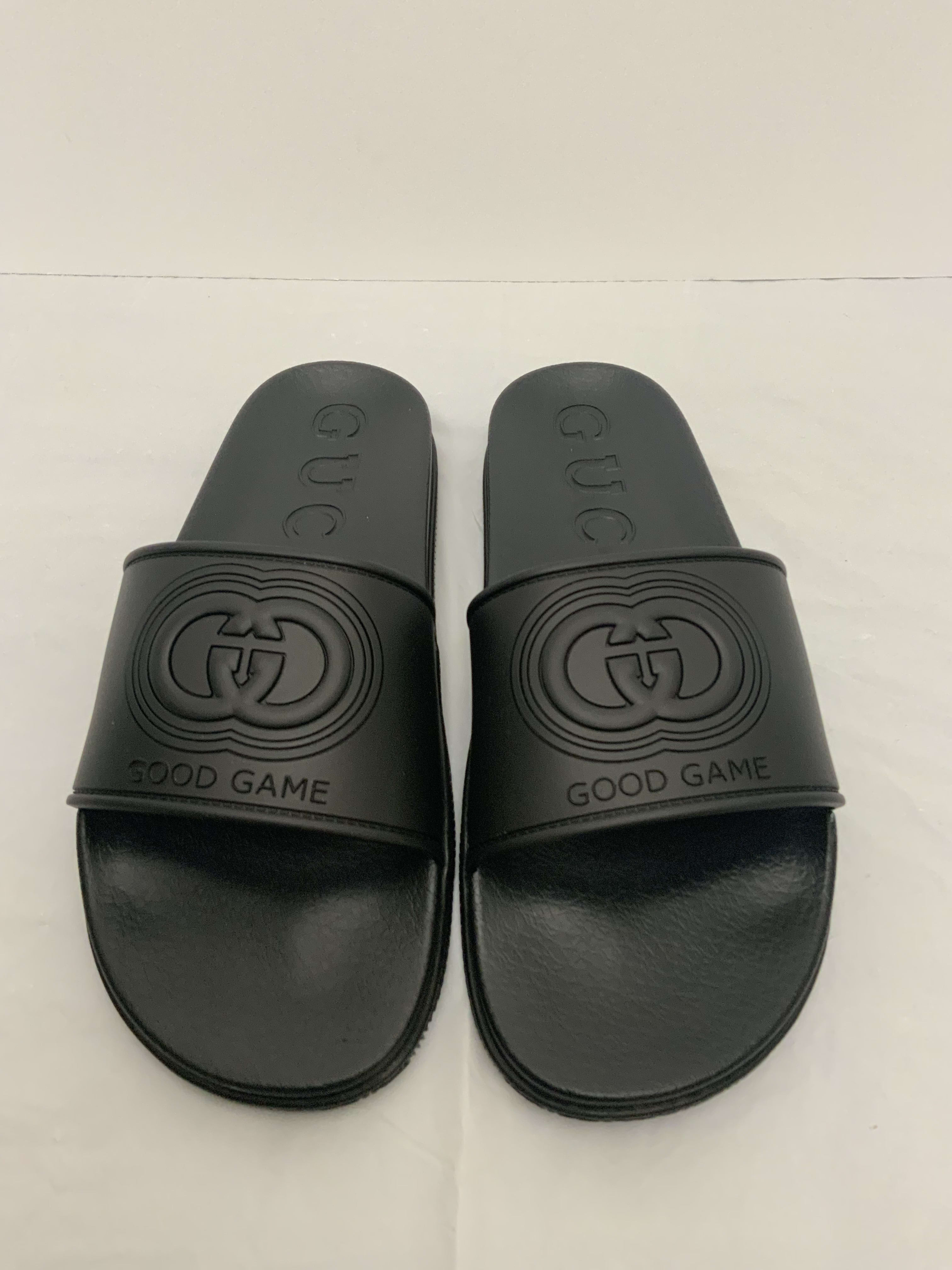 Gucci Aguru Leather and Mesh Black Sandals Mens Size 7 - BrandConscious  Authentics