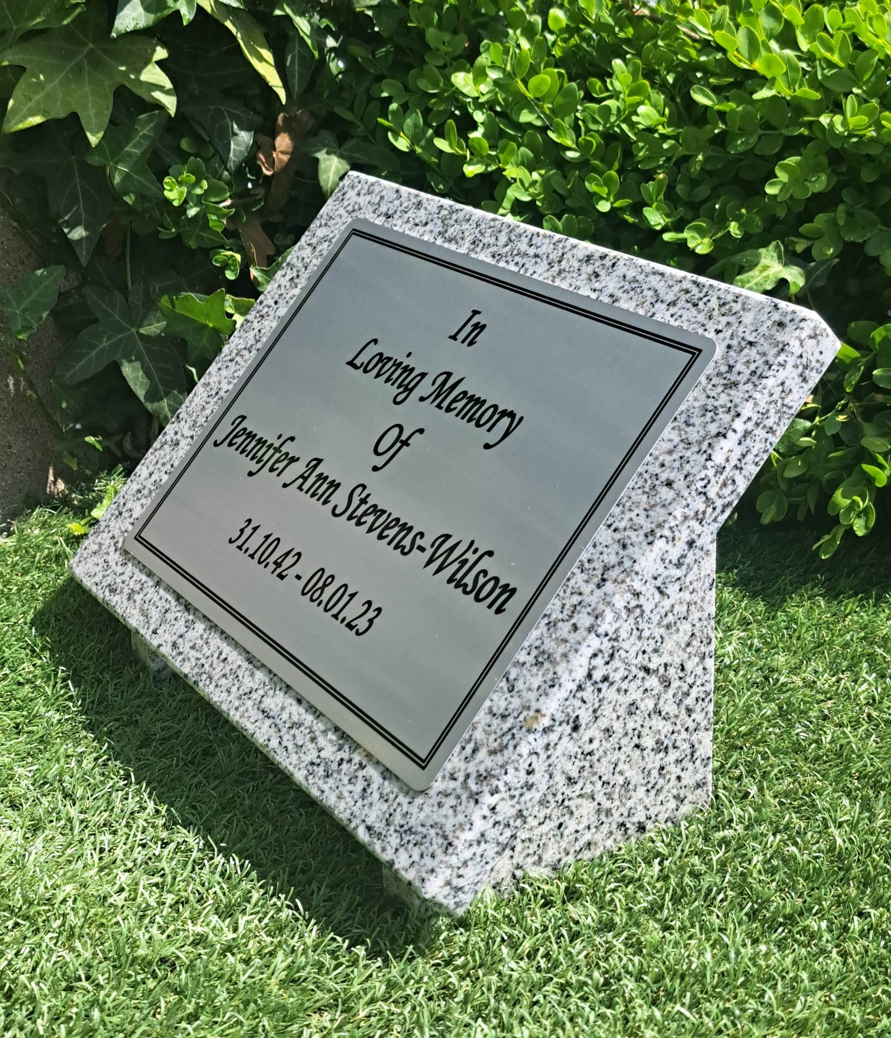 Personalised Memorial Grave Plaque Grave Marker Cemetery Marker Slanted ...