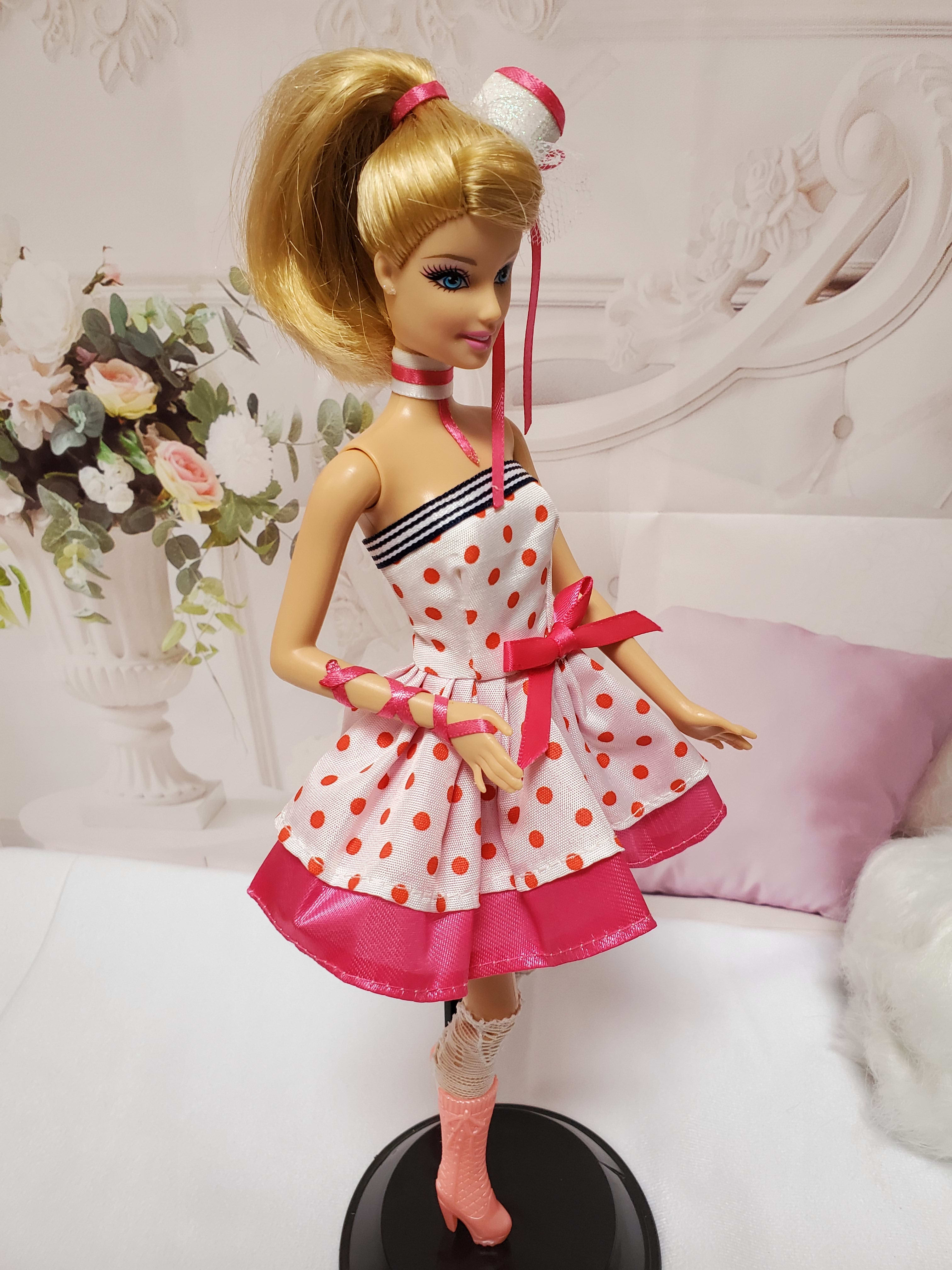 Barbie Doll Hand Crafted Pink Bra, Panties & heels for OOAK dolls