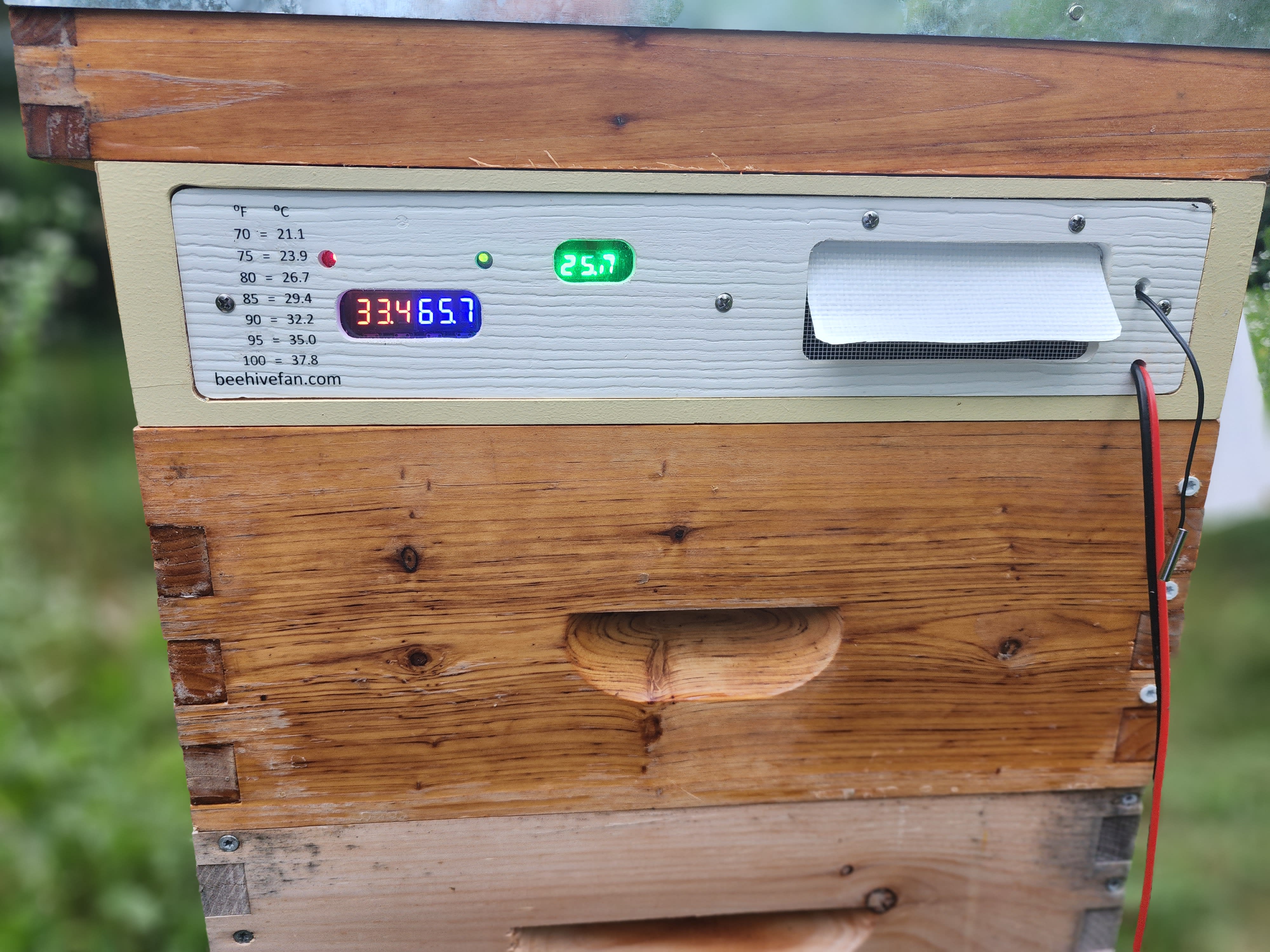 Adjustible Bee Hive Temperature and Humidity Control With a Solar Exhaust Fan.
