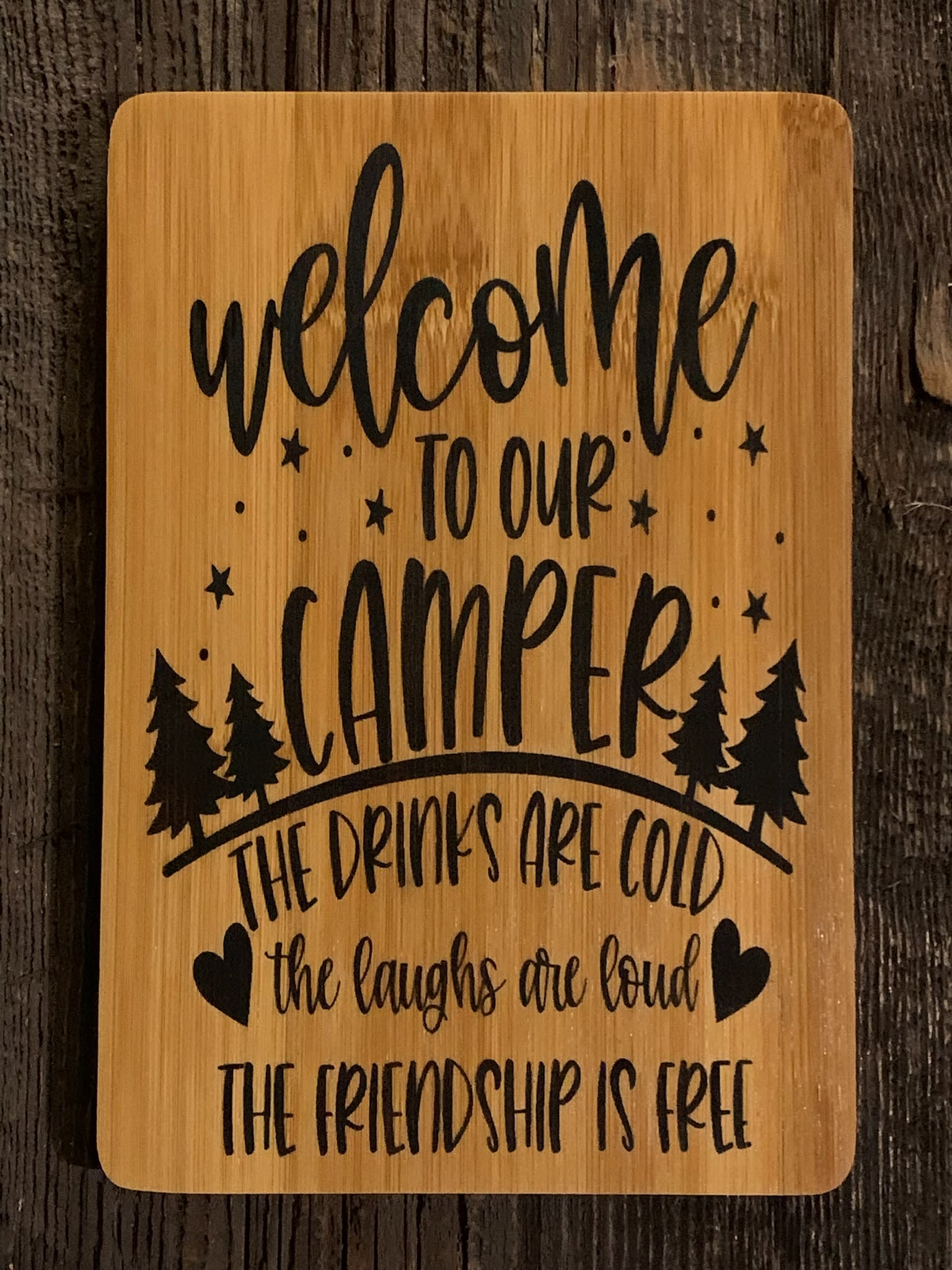 Custom Camper Bamboo Cutting Board (Personalized)