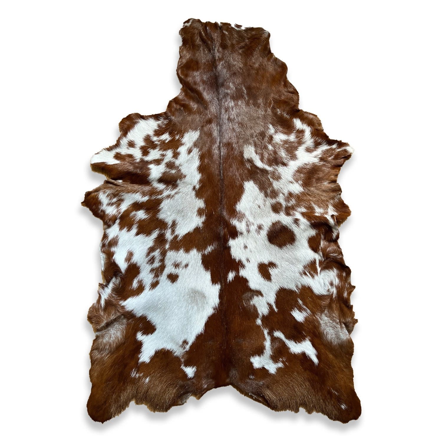 GoatSkin Floor Rug White and Brown KGS03 Goatskin Rugs