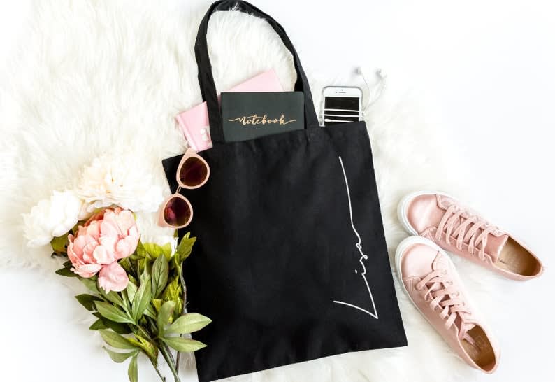 Personalized Canvas Tote Bag Big Little Sorority Personalized Tote Bags Graceful Greeting Co. Custom Gifts Online Store in Rancho Cucamonga