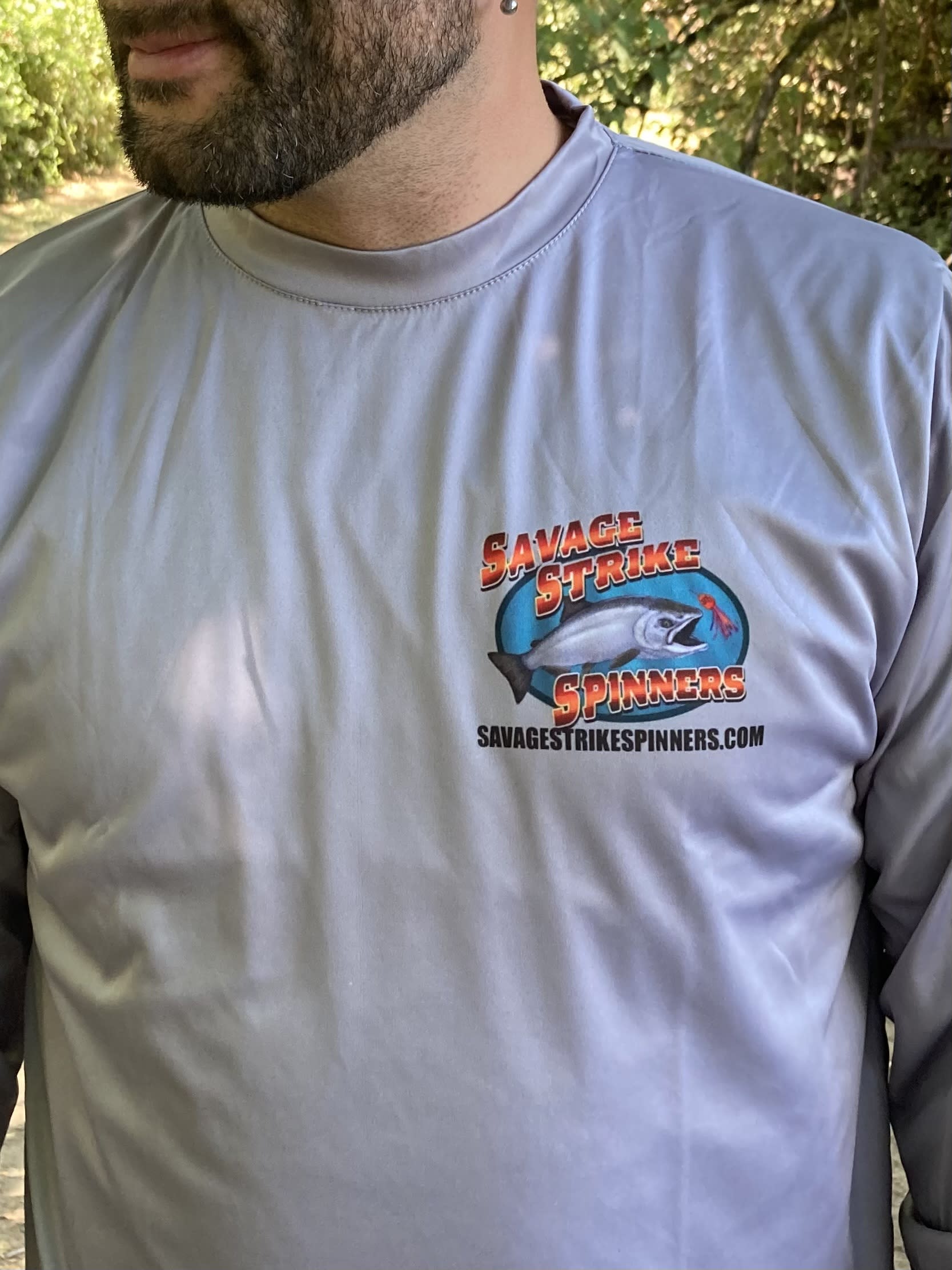 Long Sleeve Performance Fishing Shirt - Silver - Color Logo - Savage Strike  Clothing