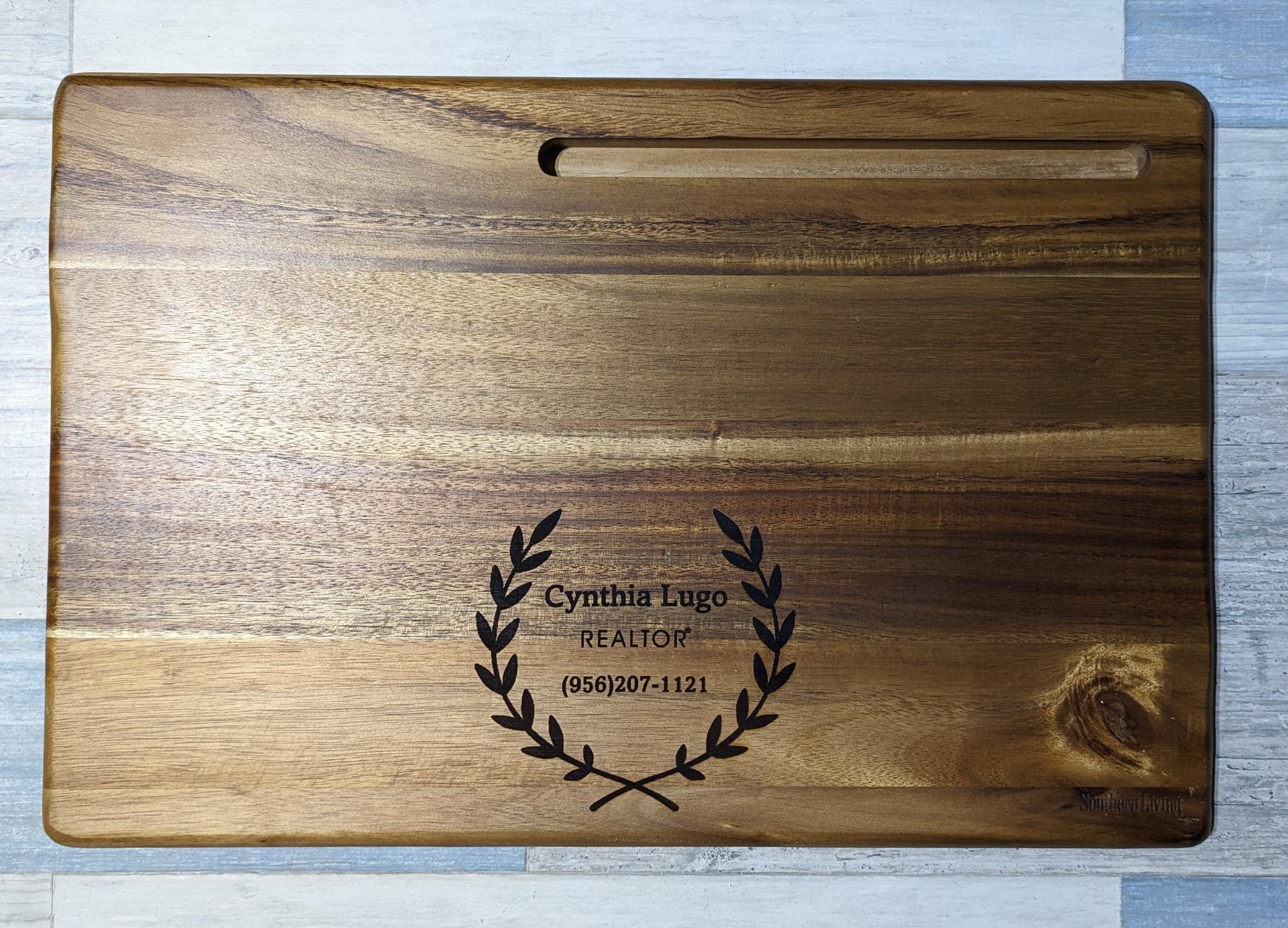 1/2 Thick Amber Bamboo Custom Cutting Board - Natural Edge Grain