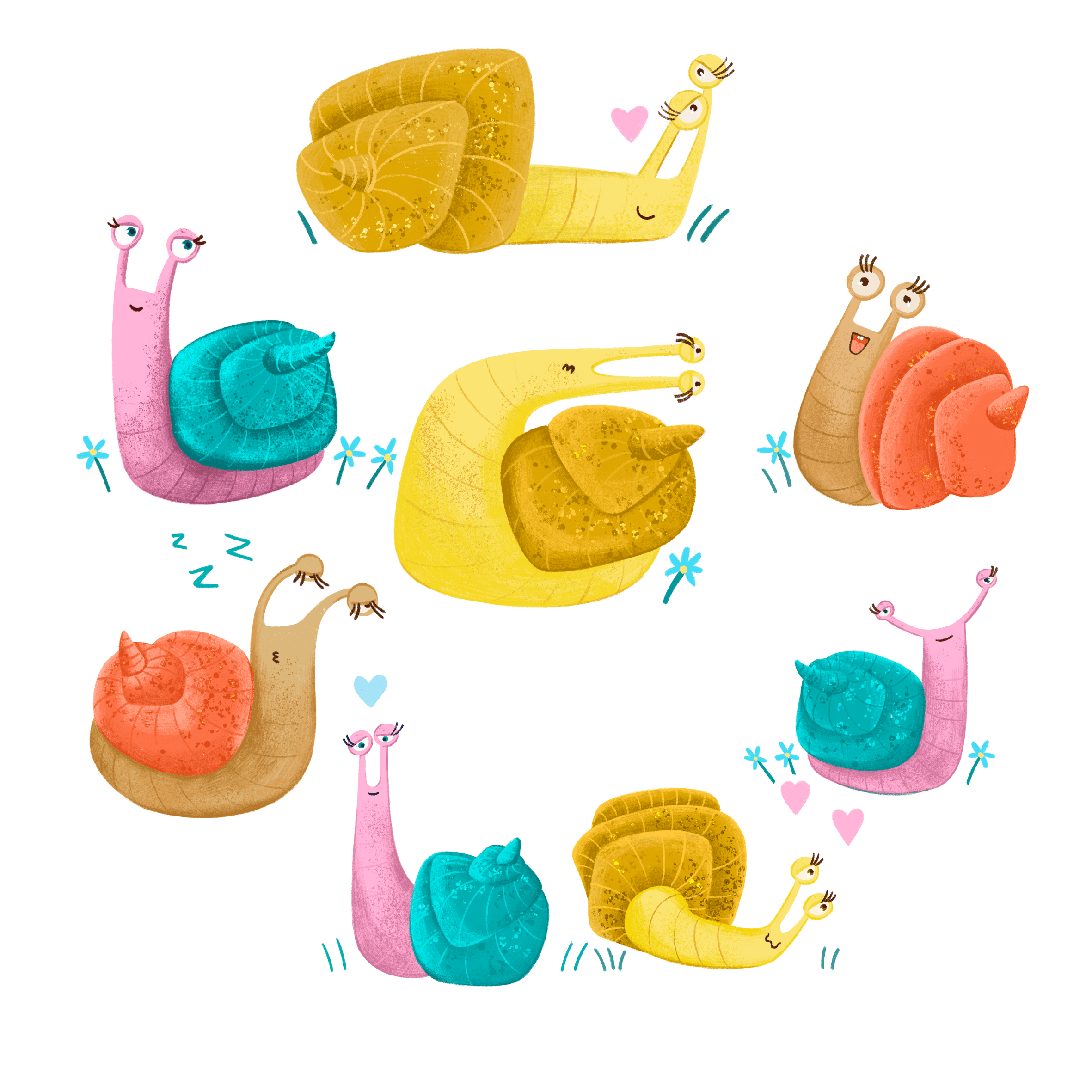 Snail Sticker Pack 02 - Sticker Packs - Love Stickers UK | Handmade ...