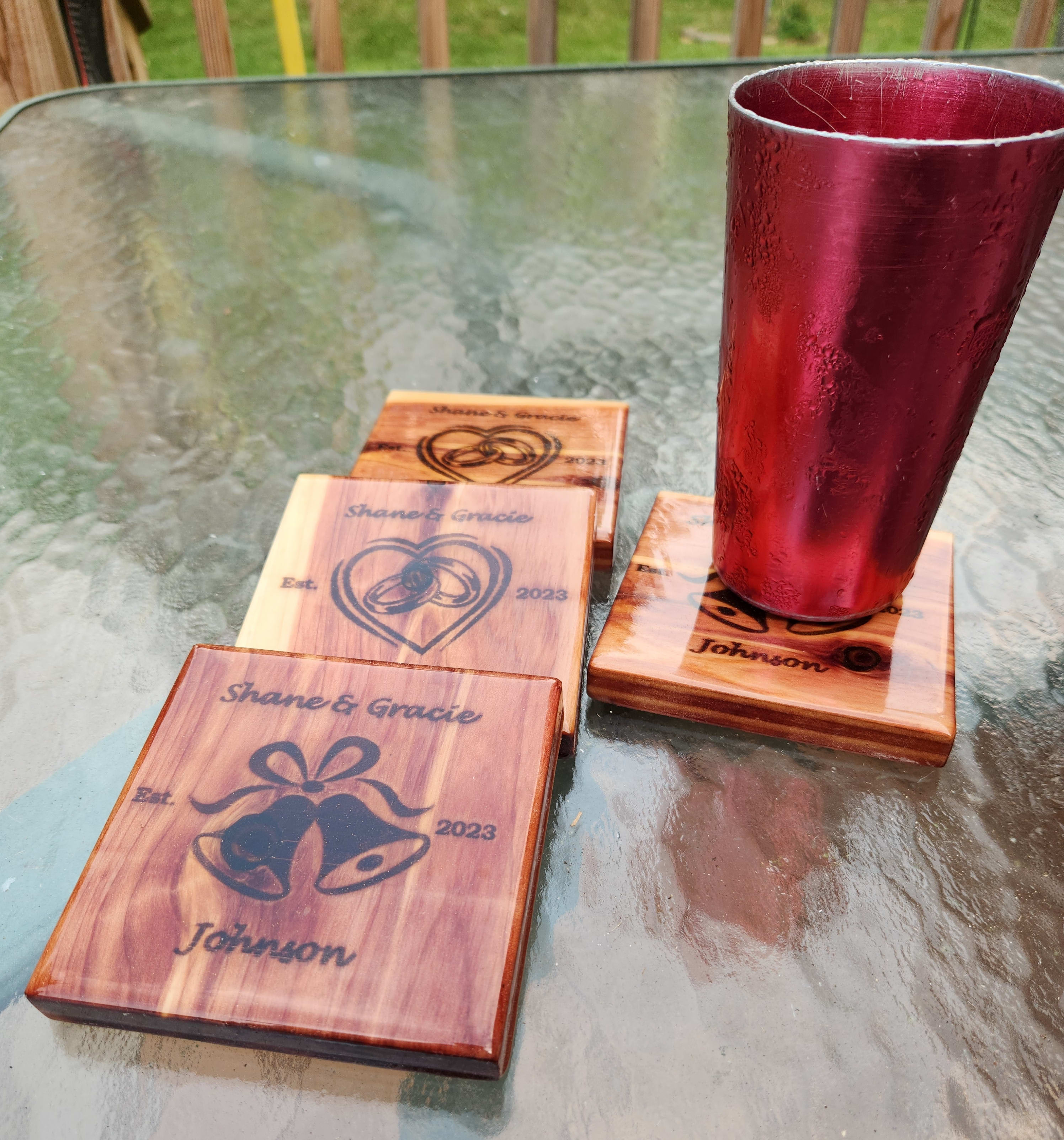 230002 - Hardwood Beverage Drink Coasters - Coasters - KNR Studio |  Janesville Gift Shop