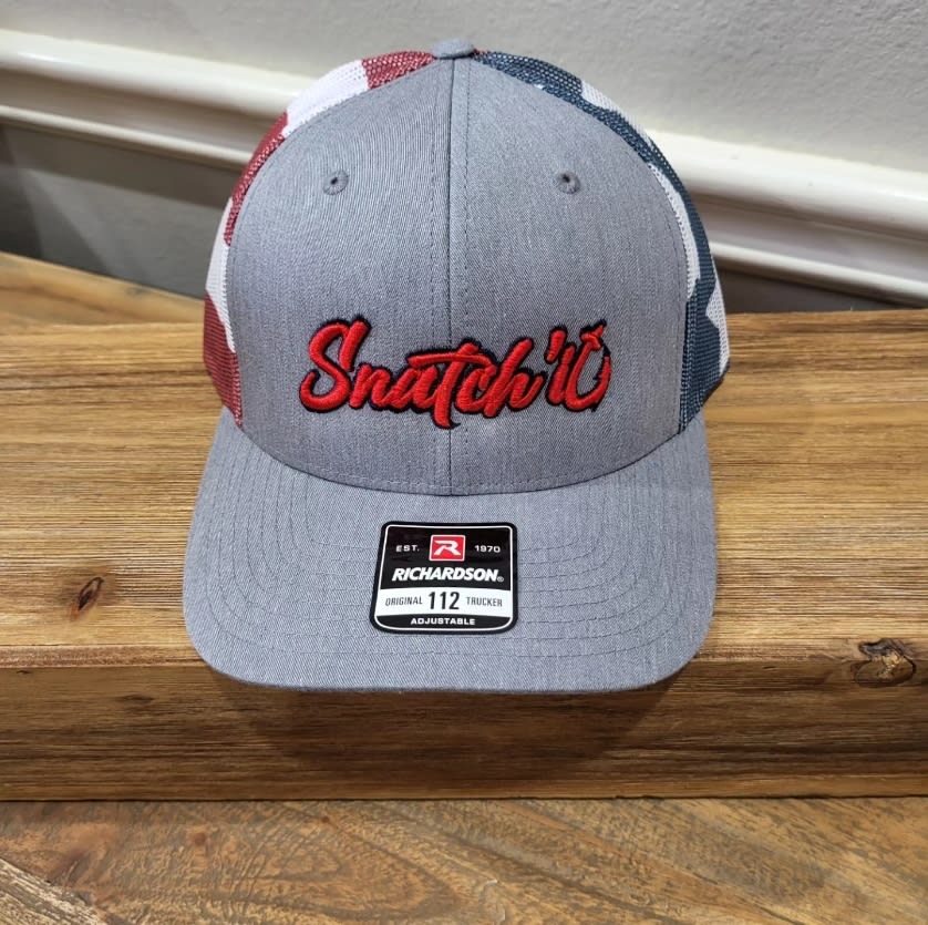 - Gear Red, Sebring Fishing & Snatch\'it | Apparel Premium Hats Cap Fishing | White - Blue