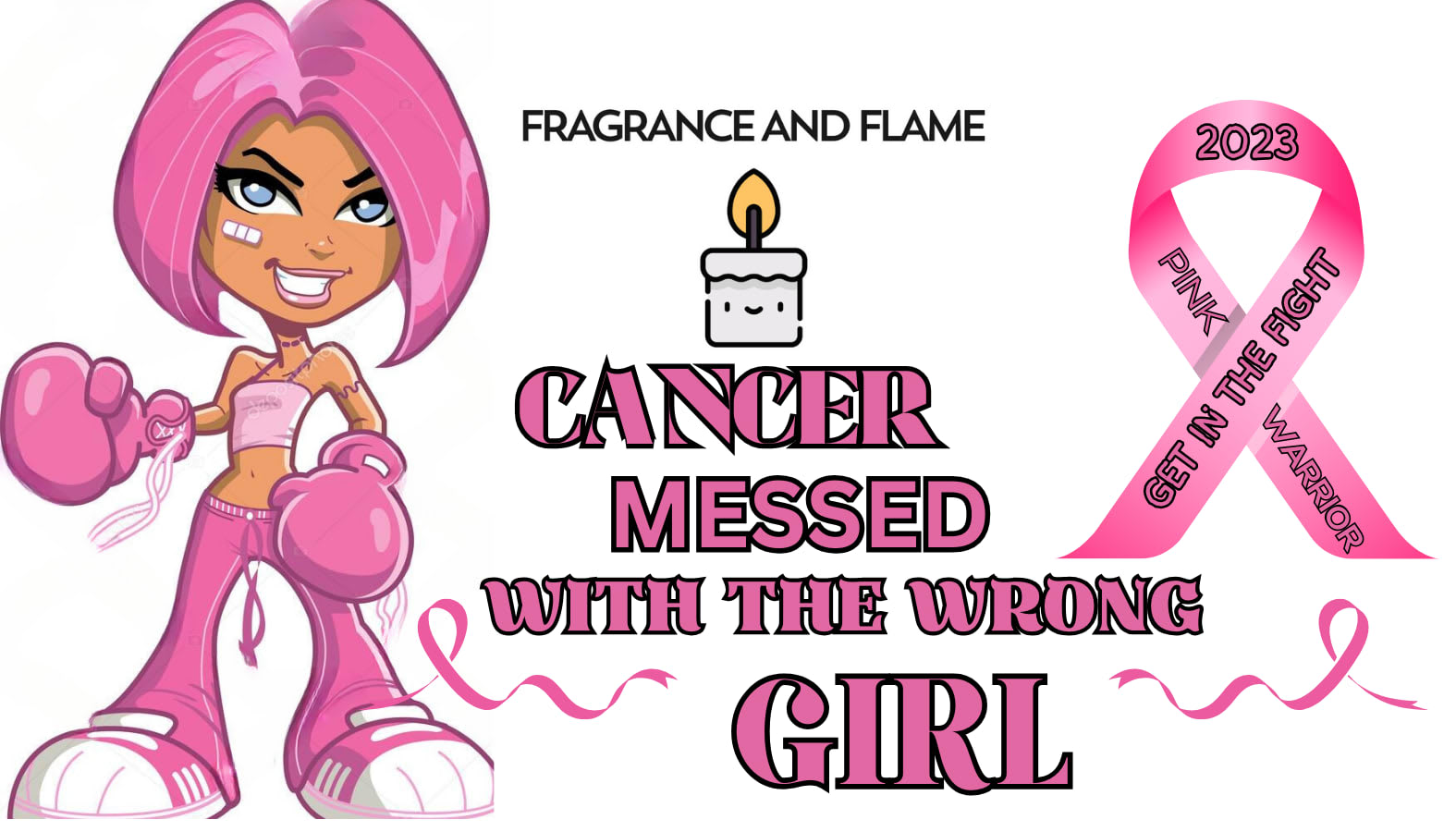 FIGHT LIKE A GIRL BREAST CANCER AWARENESS Fragrance and Flame LLC Candle Omaha